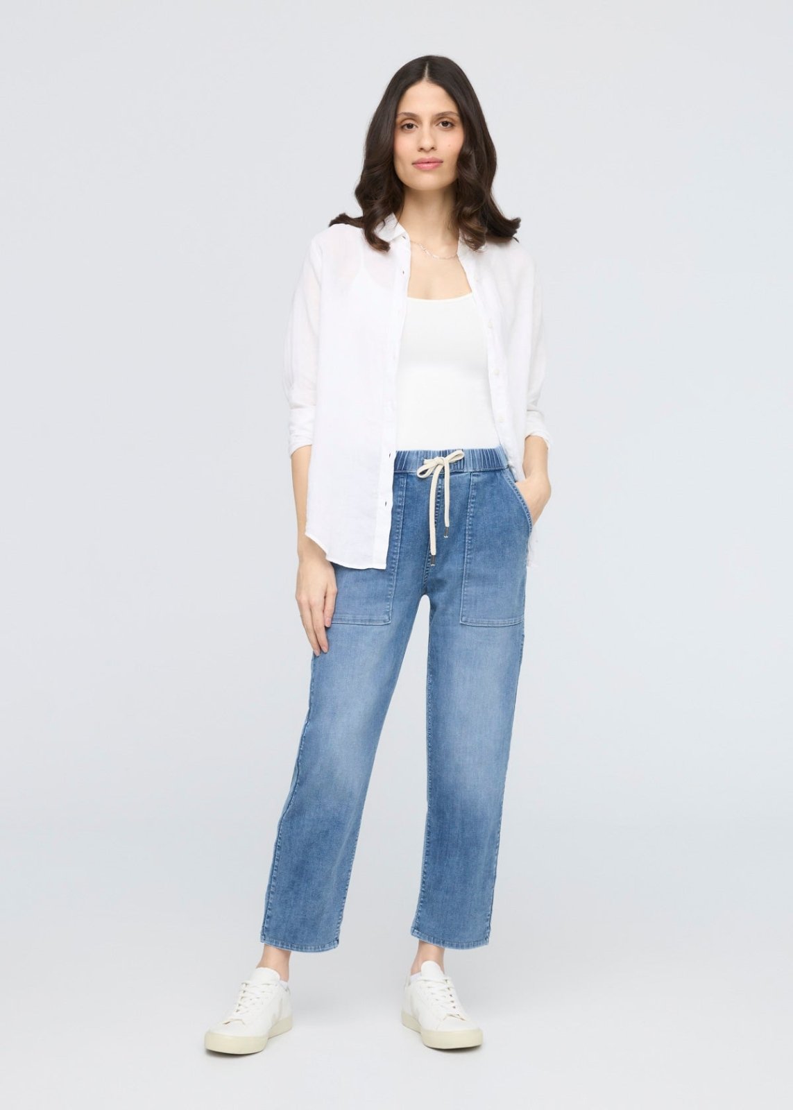 DUER Performance Denim Lite Harbour Pant - Light Stone