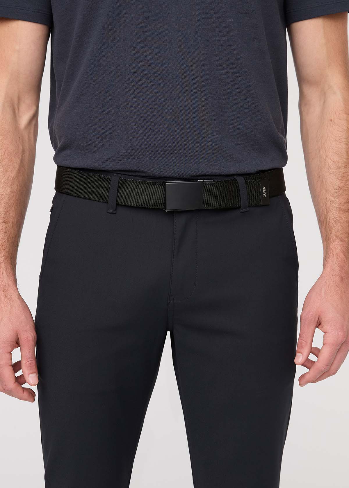 mens black and charcoal reversible stretch belt front