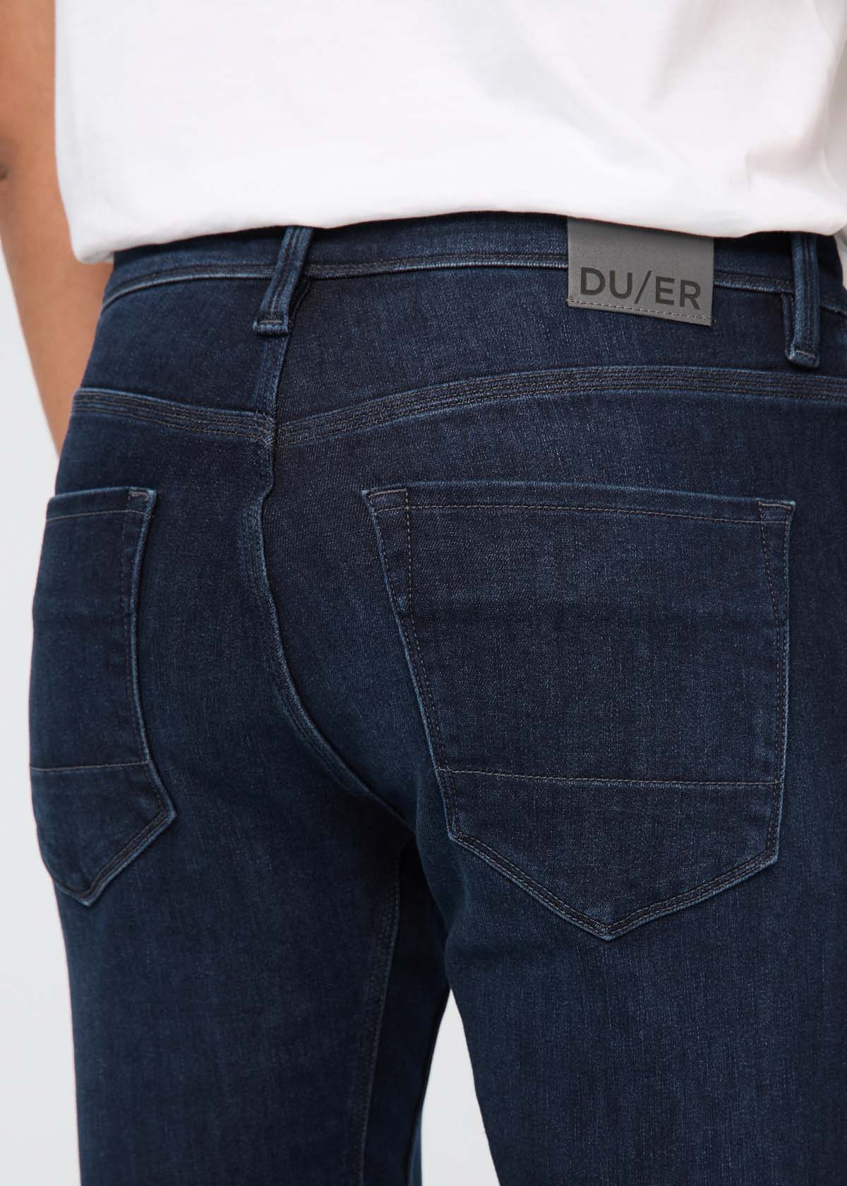 mens fleece lined dark blue denim back detail