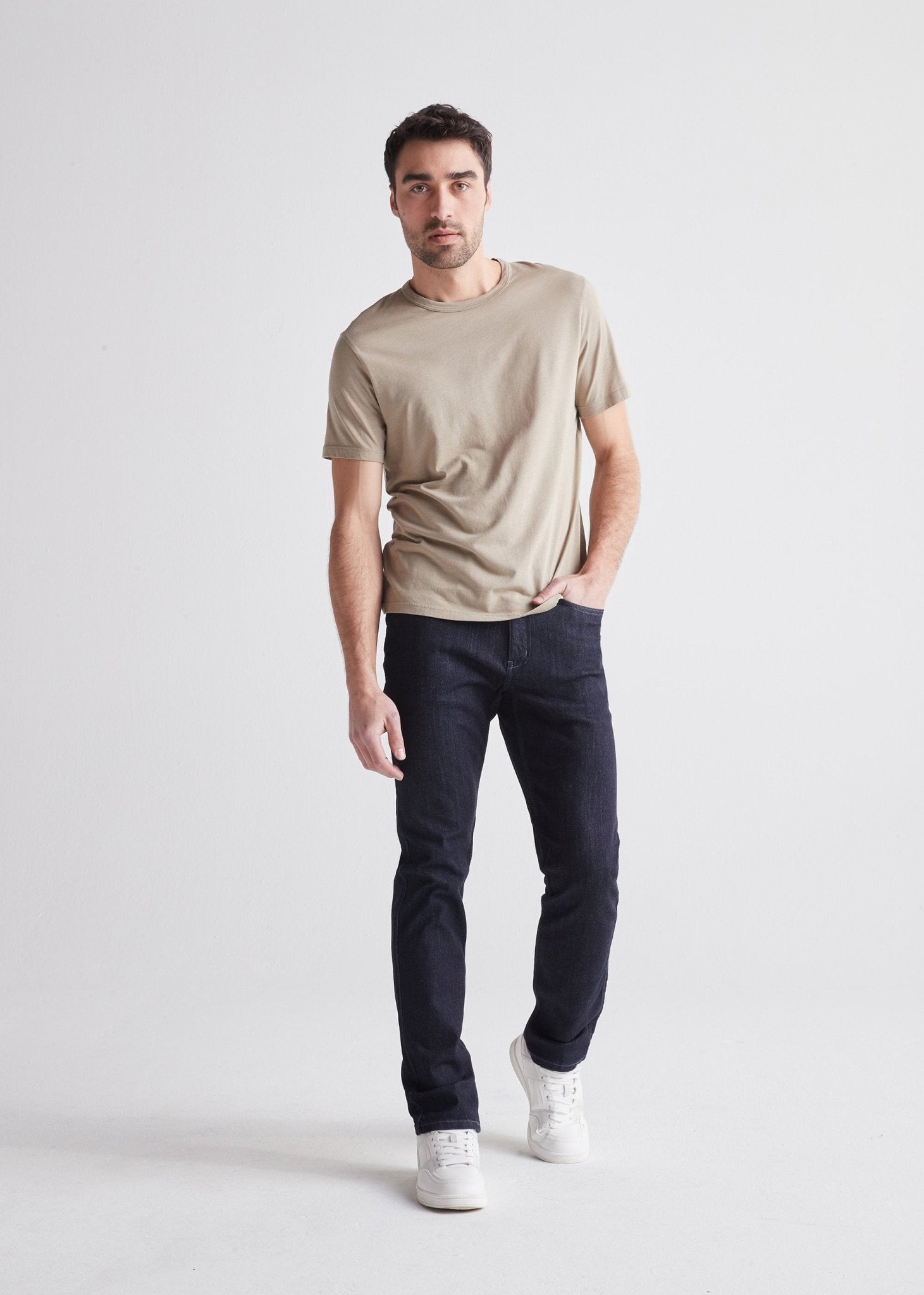 blue slim fit stretch jeans full body