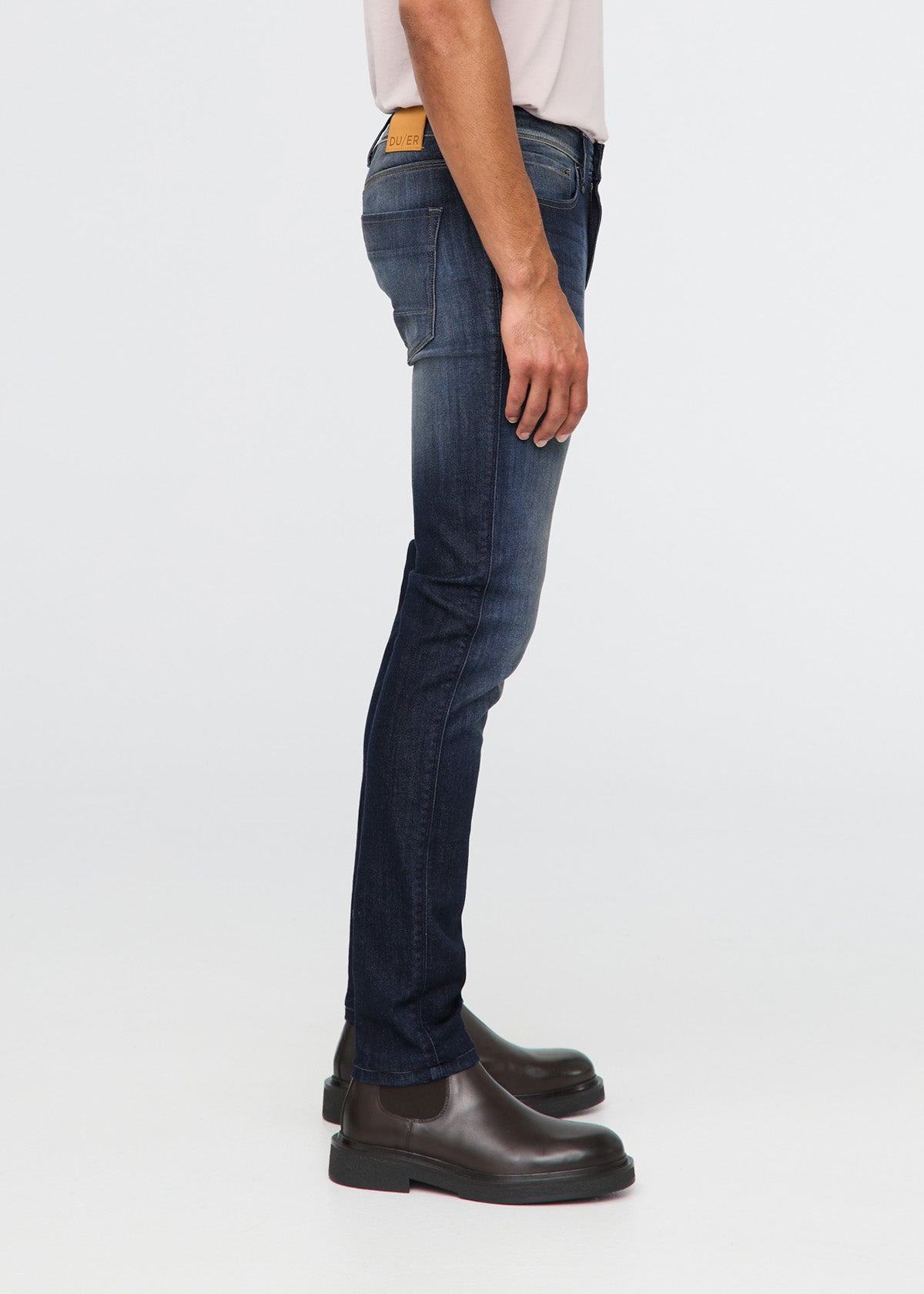 mens nostalgia blue slim fit stretch jeans side