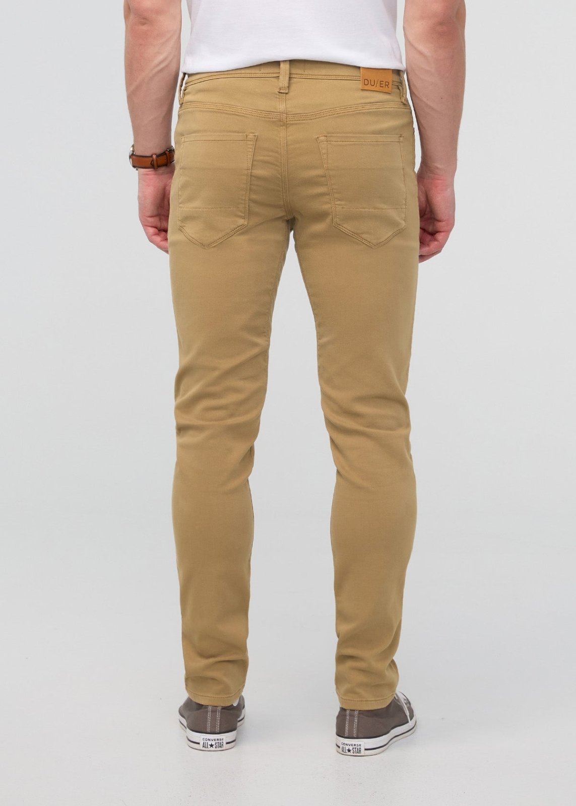 mens camel slim fit dress sweatpant back