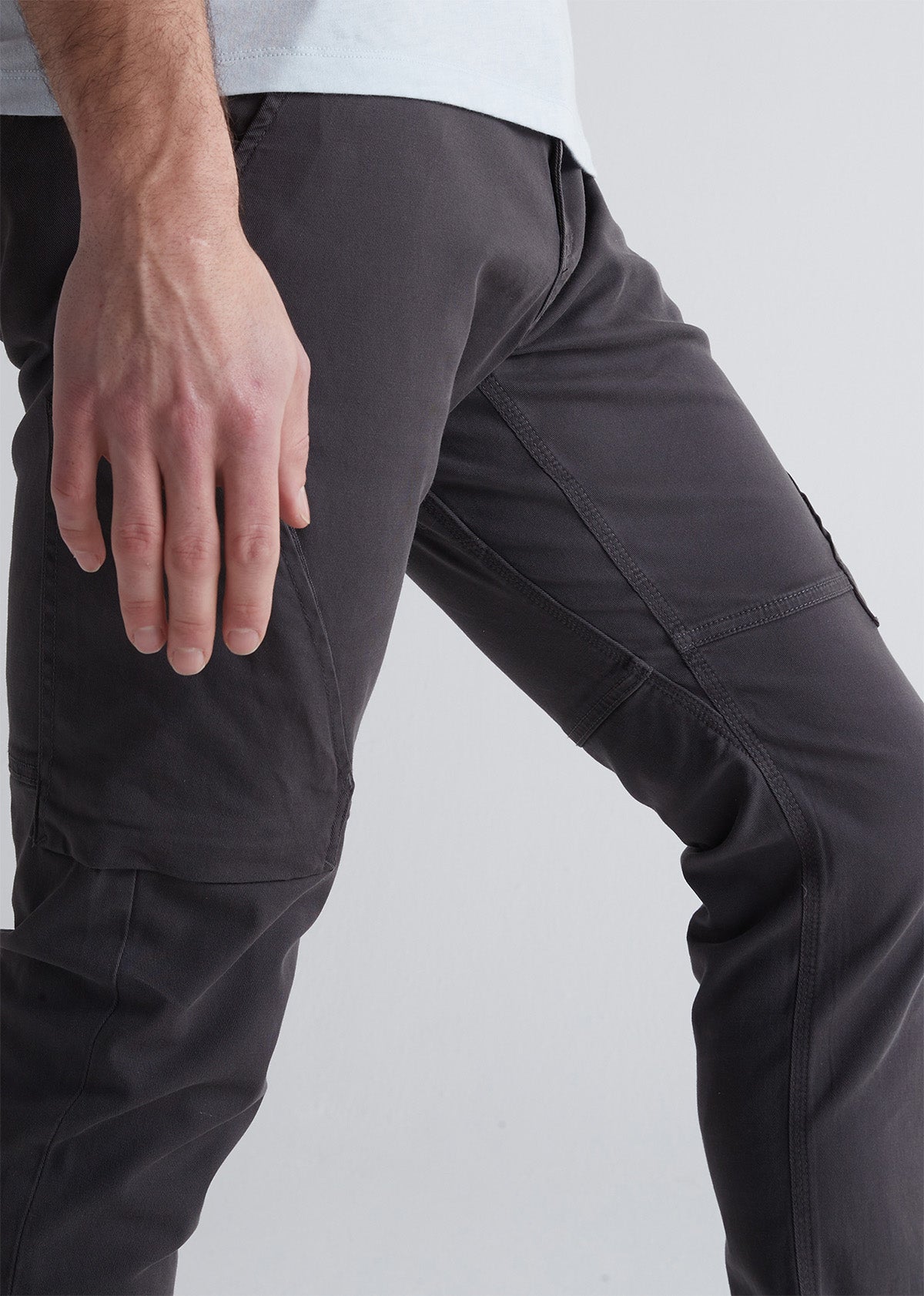 mens grey athletic waterproof pant gusset detail