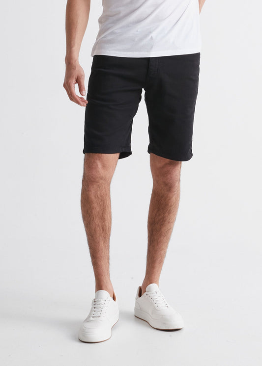 black slim fit performance short front