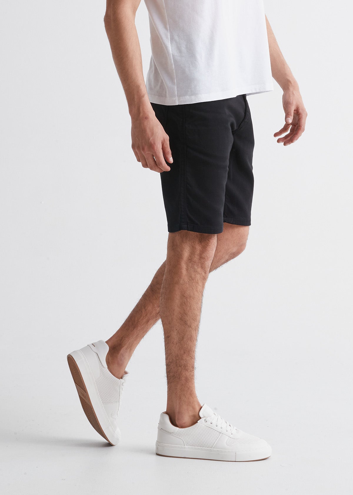 black slim fit performance short side