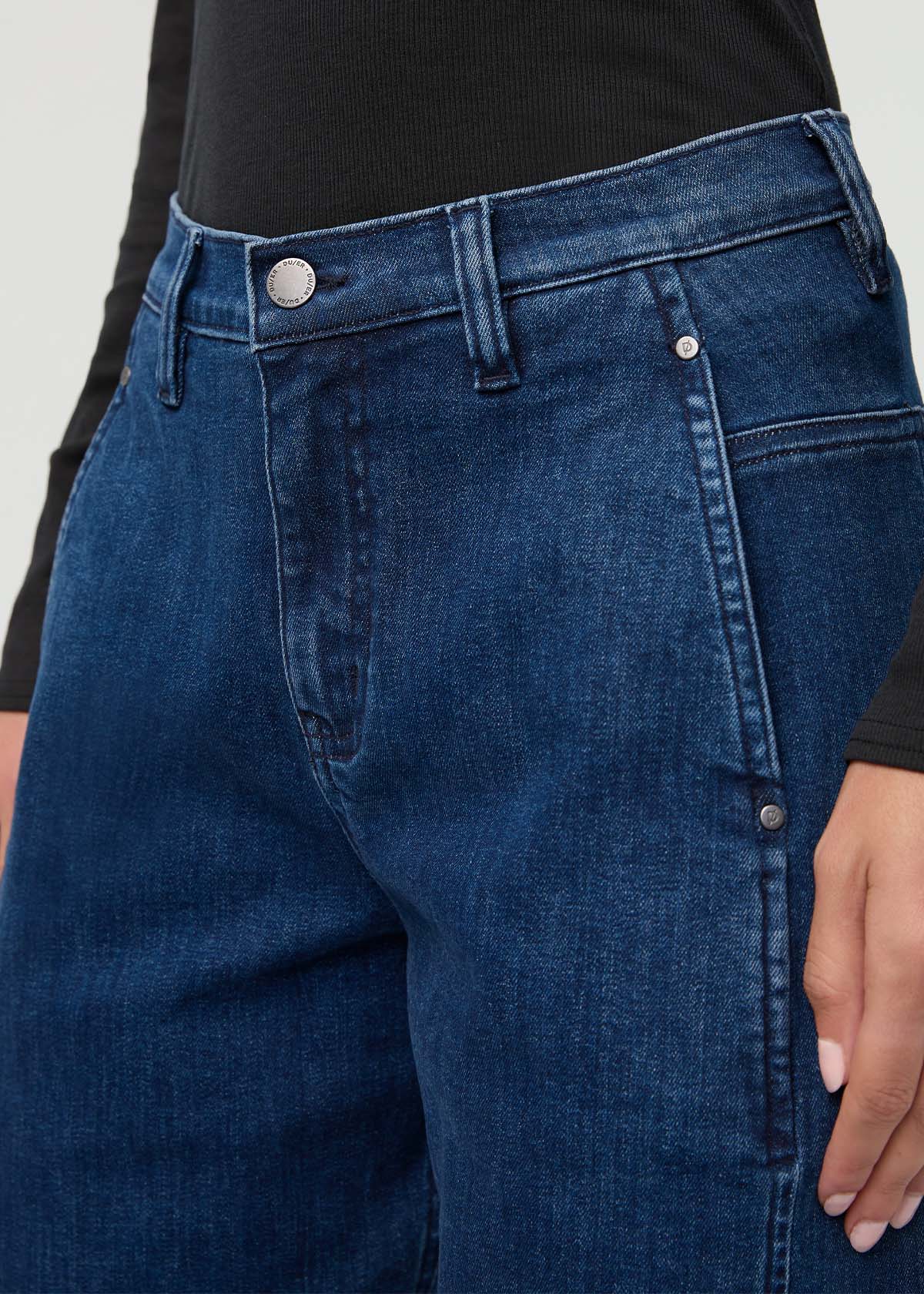 Performance Denim+ High Rise Barrel - Dark Stone | DUER