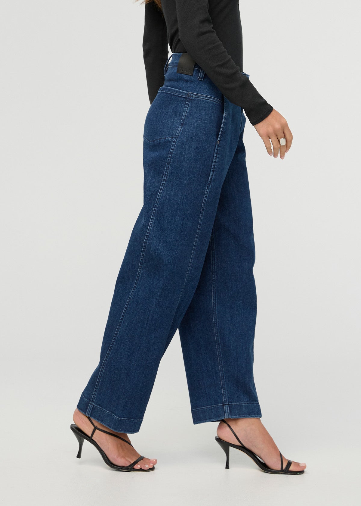 Performance Denim+ High Rise Barrel - Dark Stone | DUER