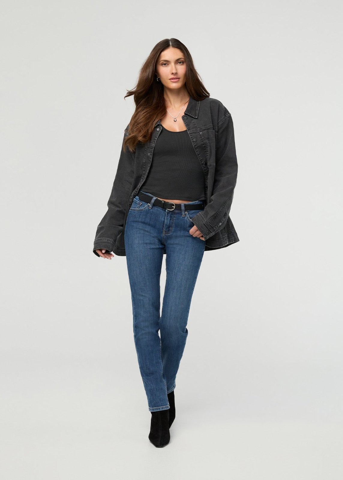 Performance Denim Mid Rise Slim Taper - Classic Stone | DUER