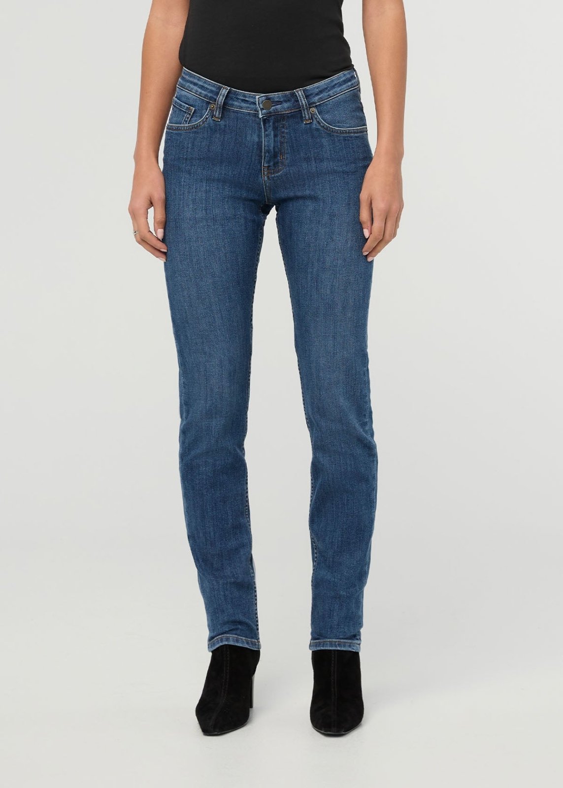 Performance Denim Mid Rise Slim Taper - Classic Stone | DUER