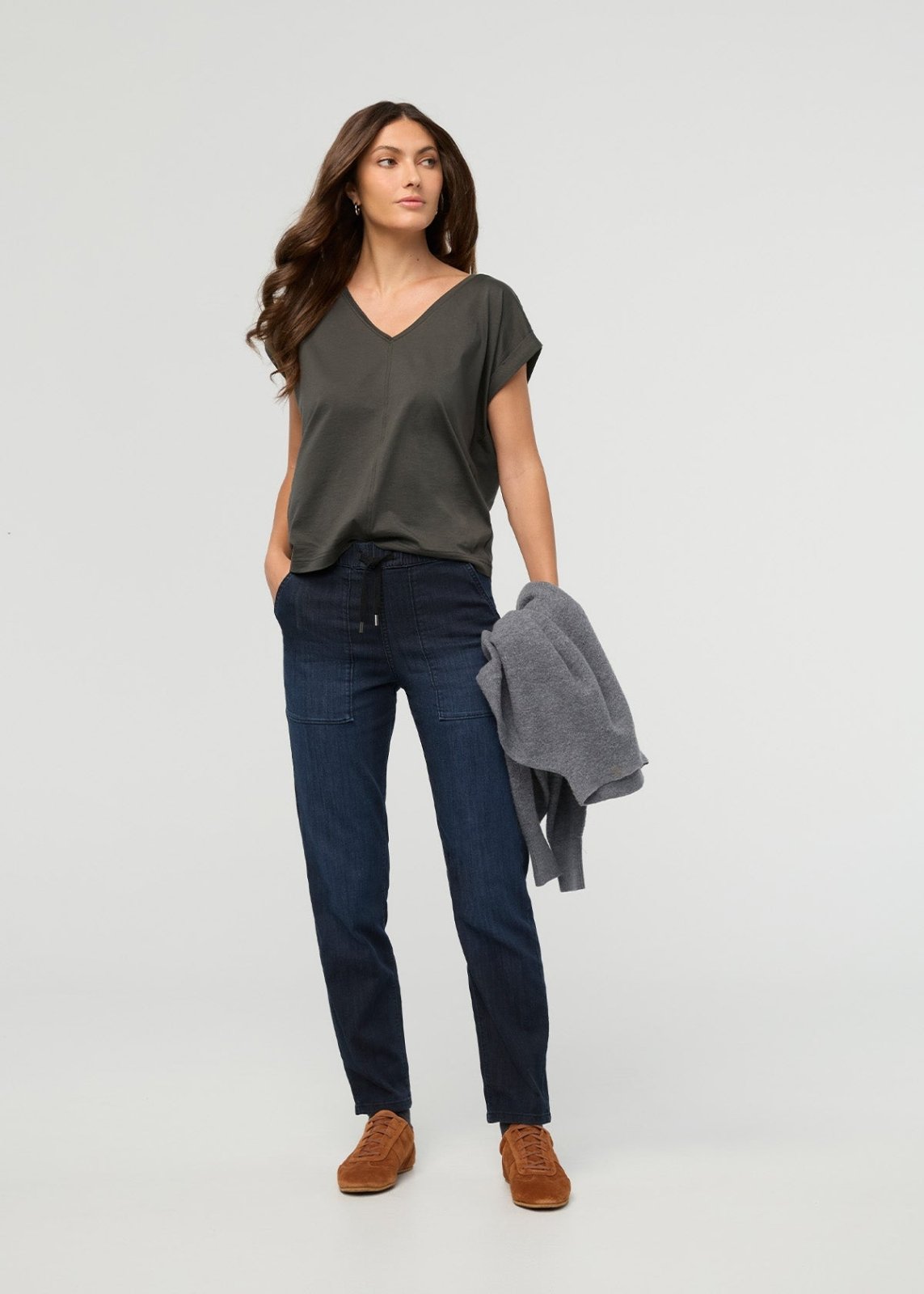 Performance Denim Lite Harbour Pant - Carbon Stone | DUER