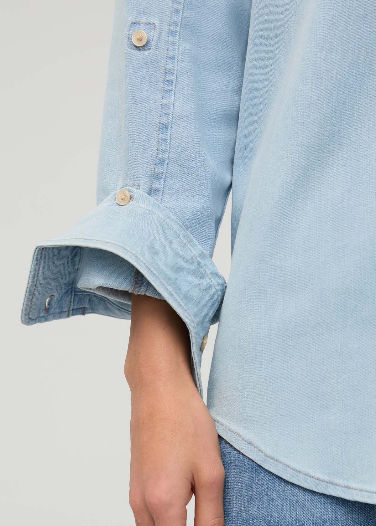 Duer | Performance Denim Lite Relaxed Button Down Bleach