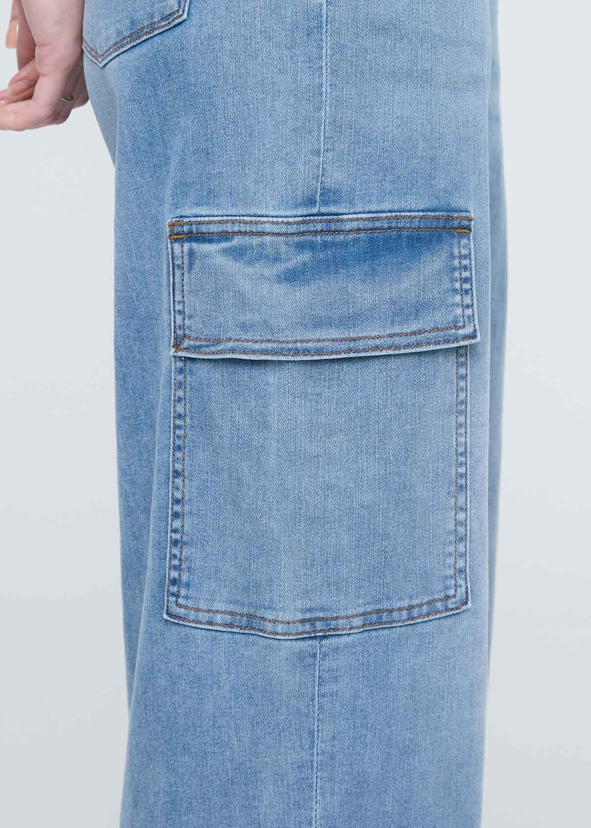 DUER Performance Denim Lite High Rise Cargo - Pacific