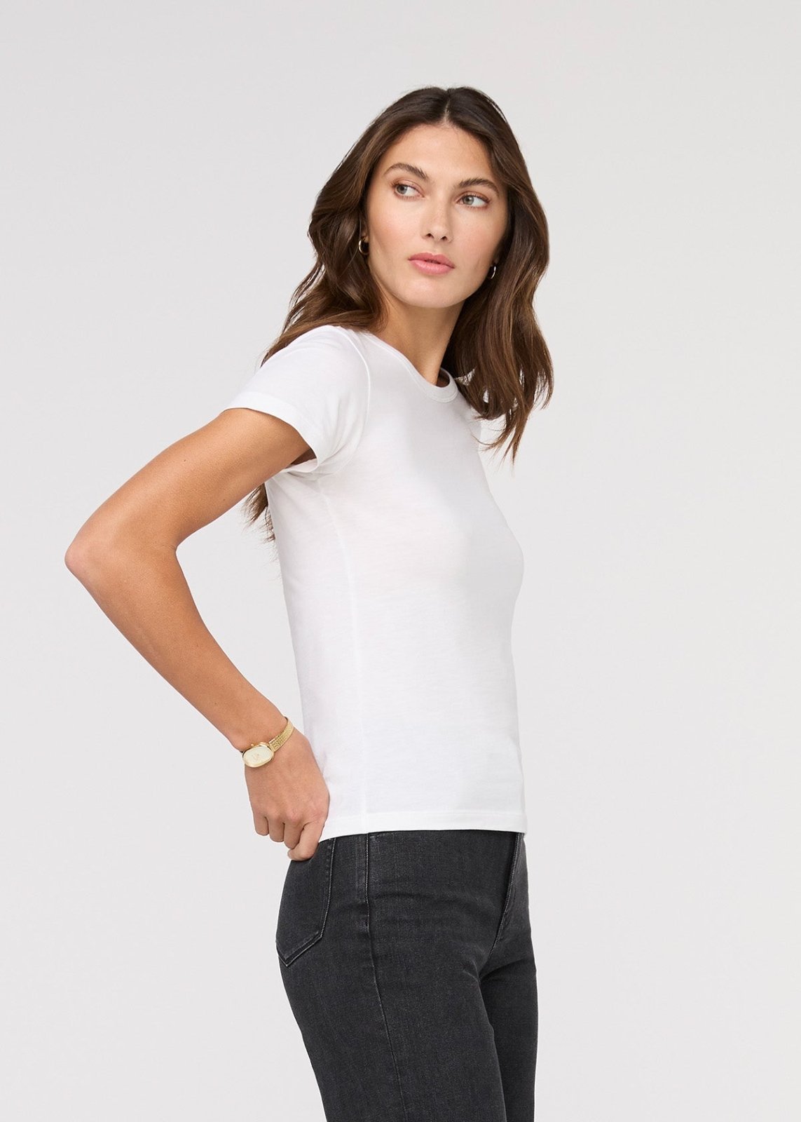 PurePima Slim Crew - White | DUER