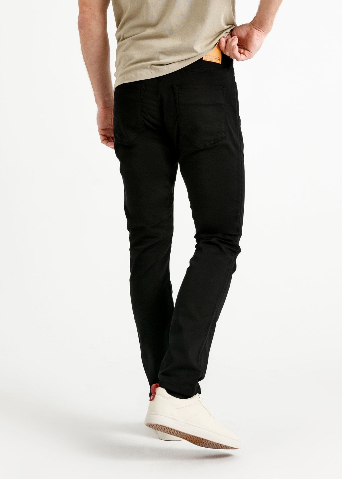 black slim fit dress sweatpant back