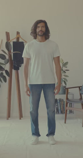 Men's Performance Denim Relaxed Taper fit features video-with-sound